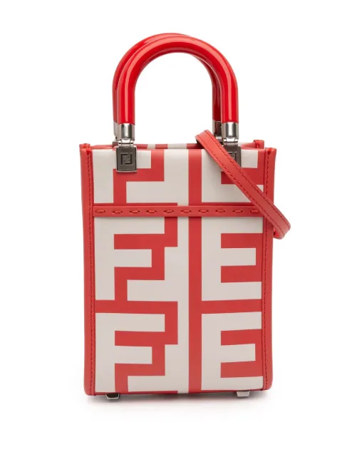 Fendi Pre-Owned 2010-2025 Marc Jacobs Mini Leather Sunshine Shopper Tote satchel Red KRMJRU1S93QGBM6R