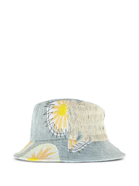 Who Decides War floral-embroidery bucket hat Blue 26371SS220703DUBHSKY