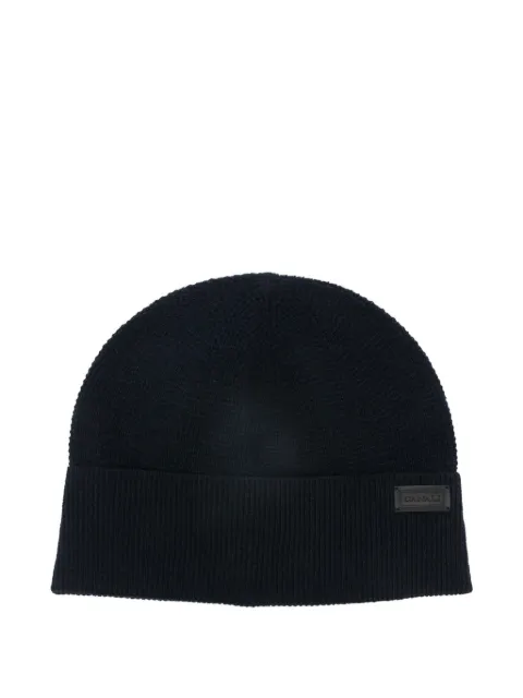 Canali logo-patch beanies Blue B0038MK02361
