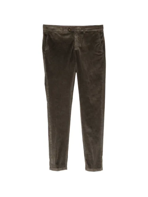 Canali corduroy-effect belt-loop trousers Brown D93630PT01578