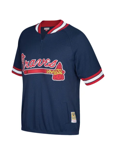 Mitchell & Ness 1991 Atlanta Braves half-zip polo shirt Blue ABQZ3001ABR91PPPNAVY
