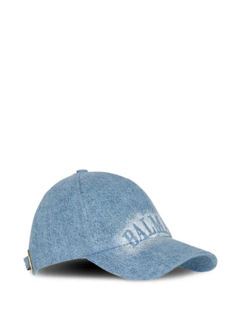 Balmain logo-print denim cap Blue GH1XA562DG11