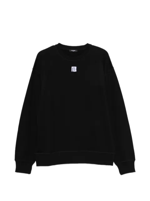 Balmain logo-embroidered sweater Black GH1JQ130BC87
