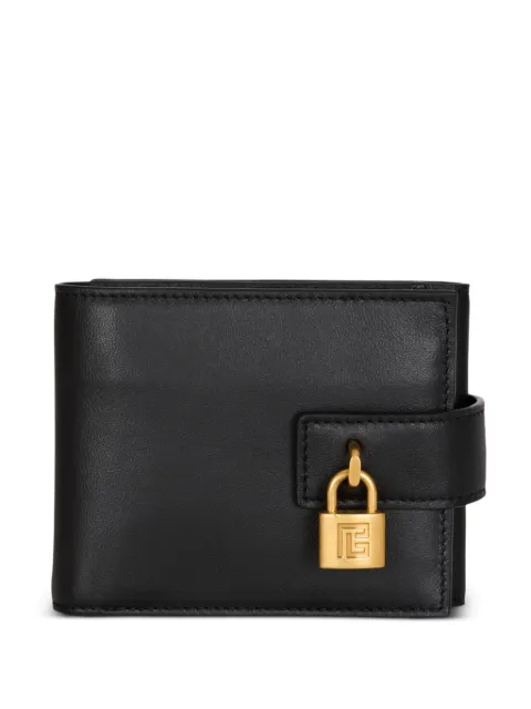 Balmain trifold padlock-detail wallet Black GM1NE094LNAH