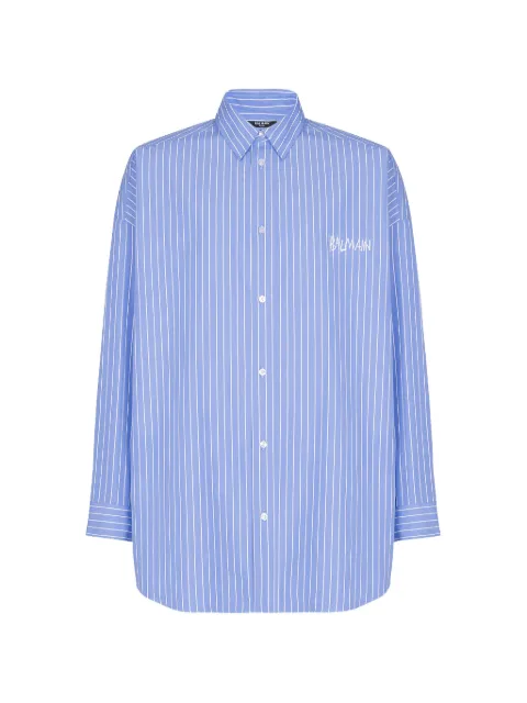 Balmain striped relaxed-fit shirt Blue GH1HS500CG37