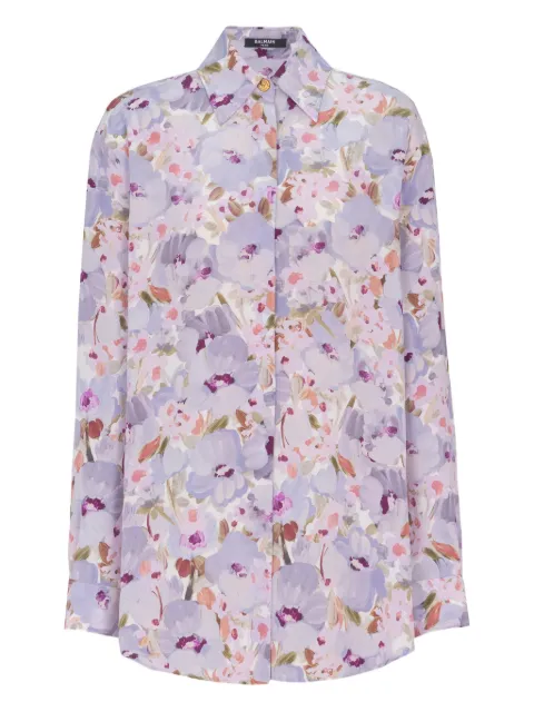 Balmain floral-print shirt Purple GF1HS435SF37