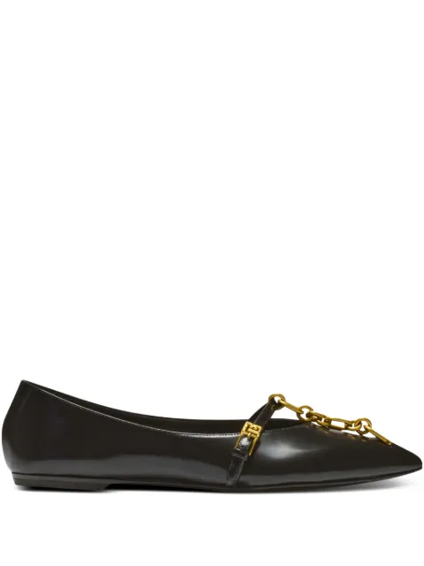 Balmain shiny lambskin Sync ballet flats Black GN1UF199LNPX