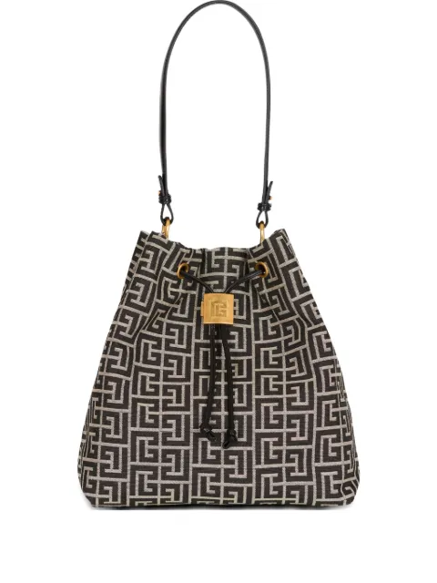 Balmain Pulse monogram jacquard backpack Black GN1GE036TJTE