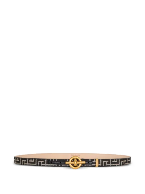 Balmain monogram-jacquard belt Black GM1WJ086TJOL