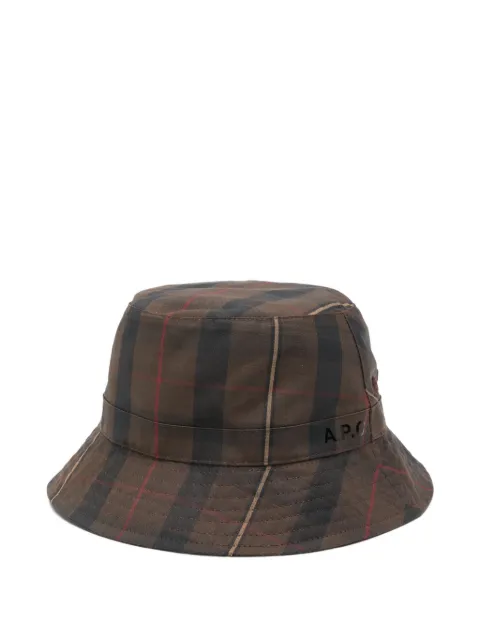 A.P.C. plaid-pattern bucket hat Brown COHKYM24096CAA