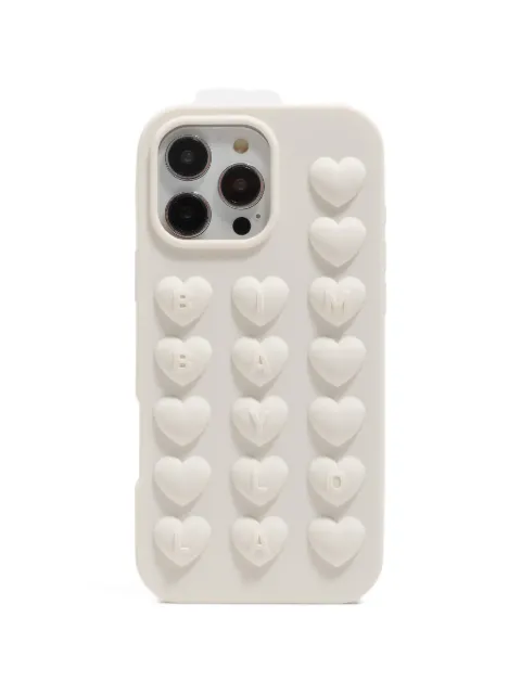 BIMBA Y LOLA Iphone 16 Pro Max heart embossed case White 261BAFT0525050