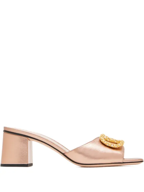 Valentino Garavani logo-crystal heeled sandals Pink WS0HA6LUY