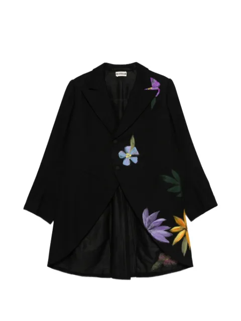 A.N.G.E.L.O. Vintage Upcycling floral-detail wool coat Black AU450ADB