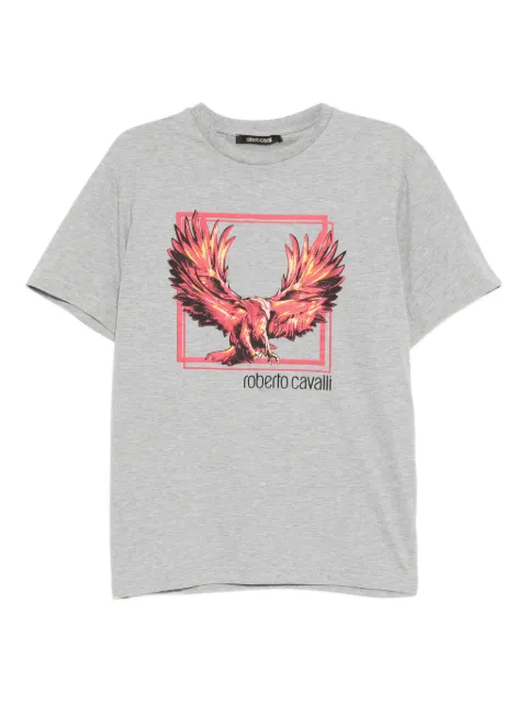 Roberto Cavalli graphic-print round-neck T-shirt Grey N0T60KJD01605014