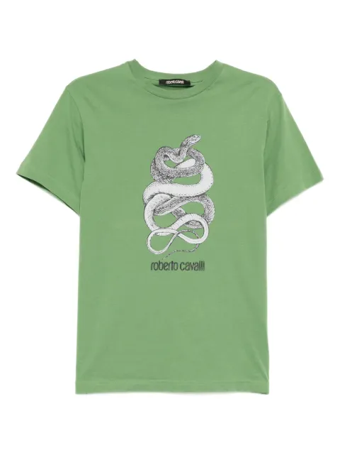 Roberto Cavalli graphic-print cotton T-shirt Green N0T60SJD06004940