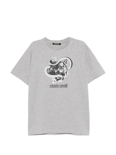 Roberto Cavalli graphic-print crew-neck T-shirt Grey N0T60JJD01605014