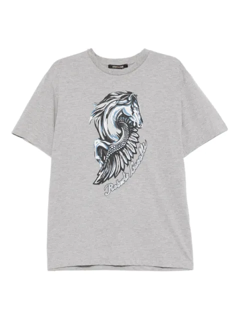 Roberto Cavalli graphic-print crew-neck T-shirt Grey N0T60PJD01605014