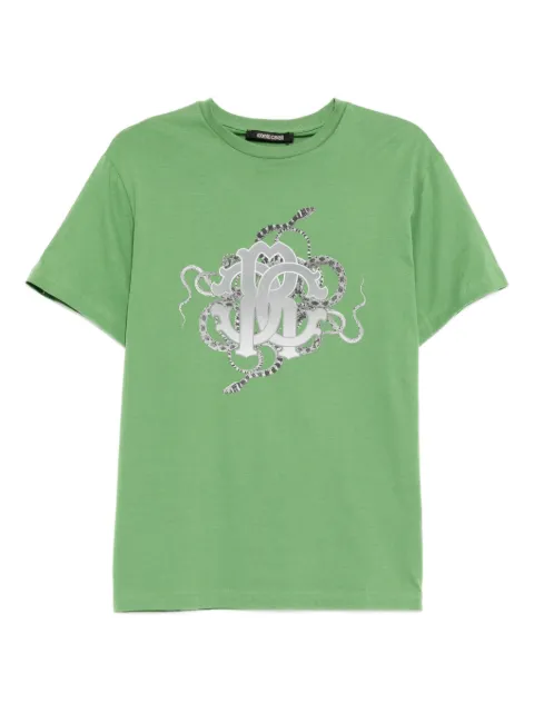 Roberto Cavalli graphic-print cotton T-shirt Green N0T60NJD06004940