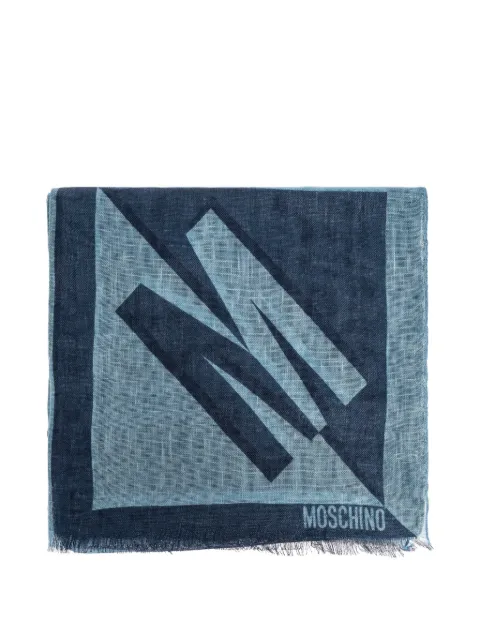Moschino logo-print scarf Blue 03278M3389