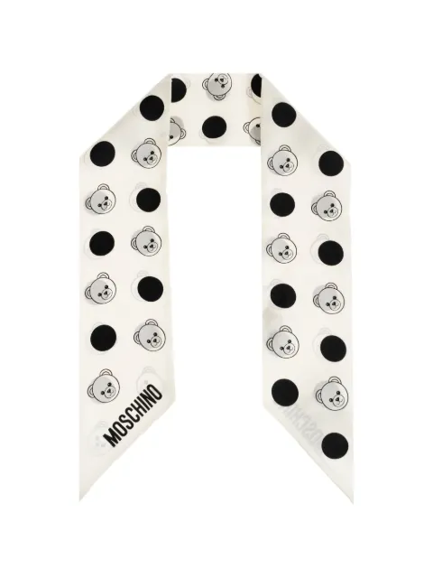 Moschino bear-print scarf White E3242M5891