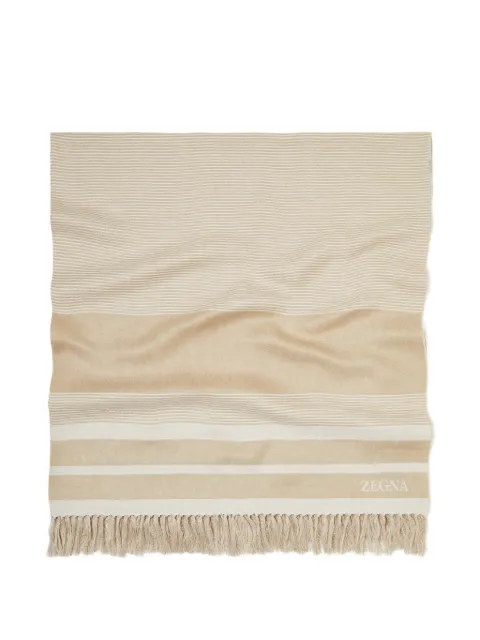 Zegna Oasi linen striped throw Neutrals Z3L03SA3P33