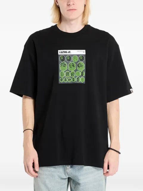 A BATHING APE® Sticker graphic-print T-shirt Black 001TEL801319MBLK