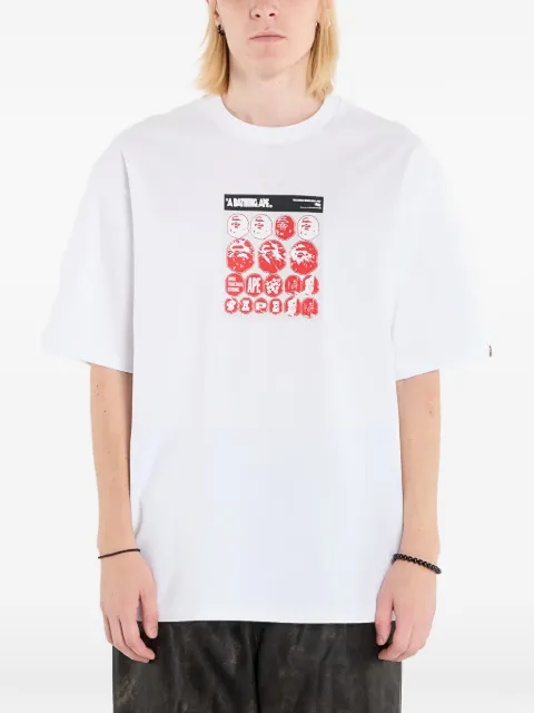 A BATHING APE® Sticker graphic-print T-shirt White 001TEL801319MWHT