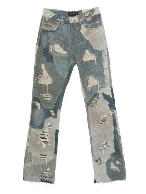 Who Decides War distressed patchwork jeans Blue UNEARTHEDDENIM