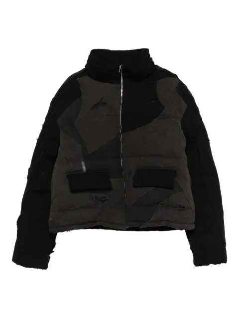 Who Decides War patchwork pocket jacket Black UPCYCLEDPARKA