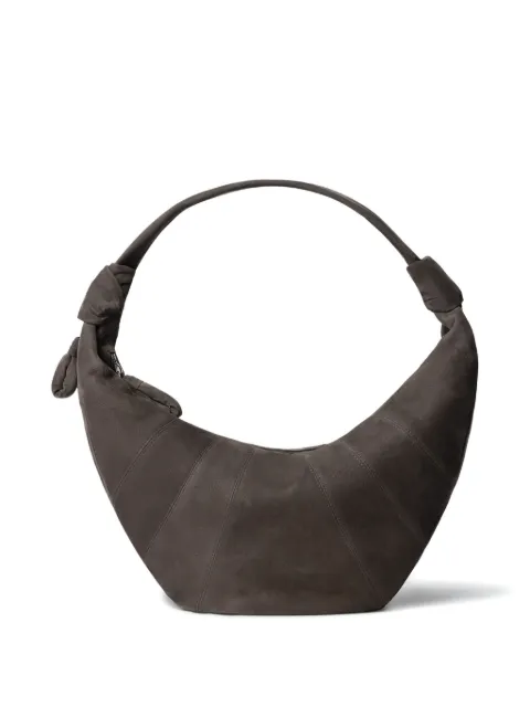 LEMAIRE Fortune Croissant bag in alpaca nubuck Brown BG0071LL0189