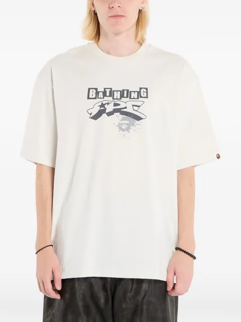 A BATHING APE® Graffiti Logo T-shirt Neutrals 001TEL801341MIVY