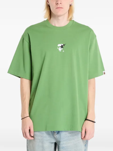 A BATHING APE® ape face-print relaxed fit T-shirt Green 001TEL801321MGRN
