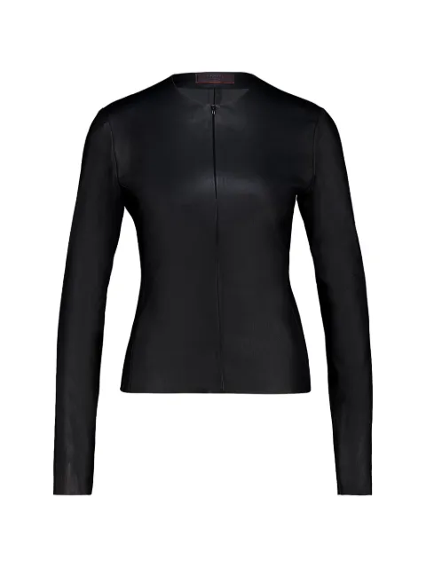 Stouls Imany long-sleeve leather top Black AR7150