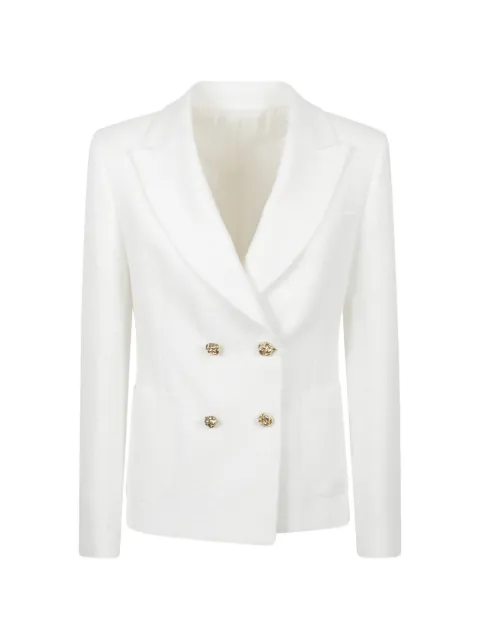 Tagliatore Coral double-breasted textured blazer White JCORAL1EK340197
