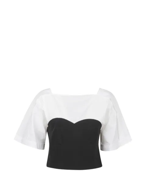 SIMKHAI panelled sweetheart-neck top White 1262236CPWHITEMULTI