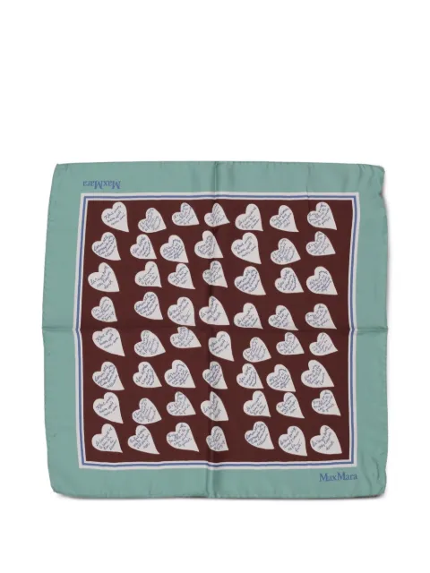 Max Mara heart-print scarf Brown 2524546211600