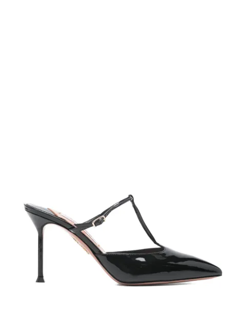 Aquazzura T-strap heeled mules Black SBEMIDM0PAT000