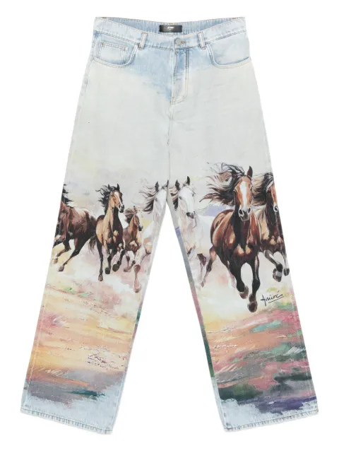 AMIRI horses baggy jeans Blue AMBMJE1009