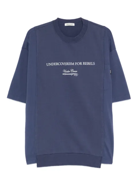Undercover lettering-print T-shirt Blue UP1F4804
