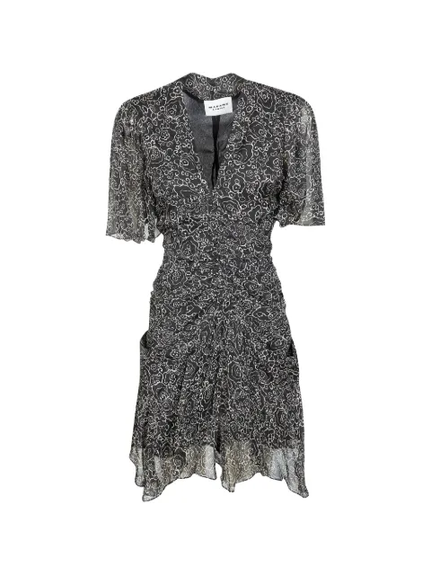 MARANT ÉTOILE floral V-neck mini dress Black RO0330FAD1J08E