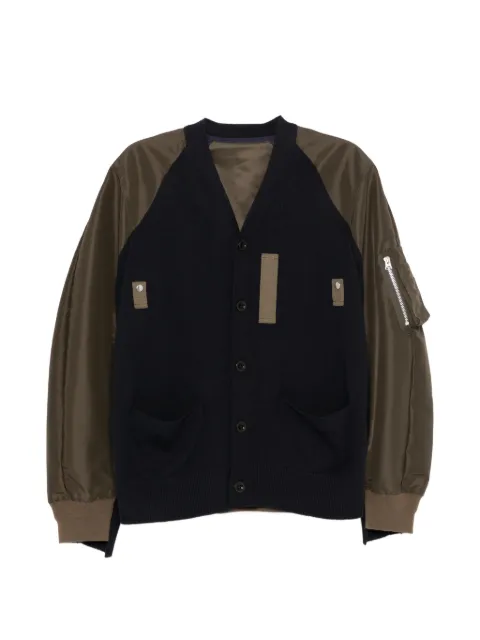 sacai buttoned panelled jacket Blue 2603940M