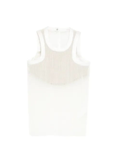 sacai ribbed see-through top Neutrals 2608331