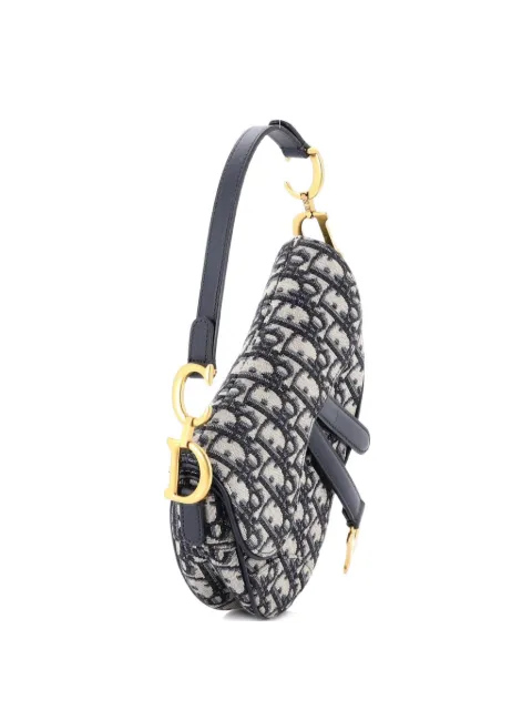 Christian Dior Pre-Owned Saddle Handbag Oblique Canvas Mini shoulder bag Blue PQNHJ13YWBOAW8A8