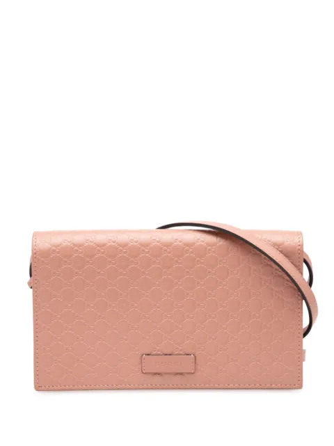 Gucci Pre-Owned 2000-2015 Microguccissima Wallet on Strap crossbody bag Pink NE57N7JBD7Y3VLCJ