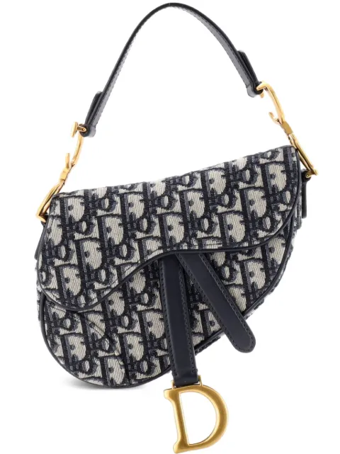 Christian Dior Pre-Owned Saddle Handbag Oblique Canvas Mini shoulder bag Blue U6VR3TJPJTMTBX2W