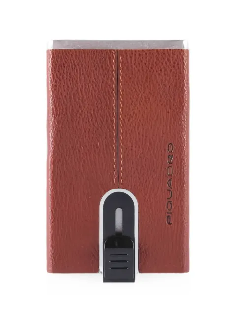 PIQUADRO logo-engraved leather cardholder Brown PP4825B3RCU