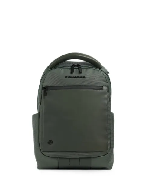 PIQUADRO logo-plaque panelled backpack Green CA6619S136VE