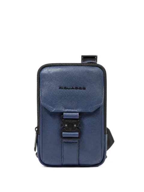 PIQUADRO buckle-fastening leather messenger bag Blue AC6546S135RBLU