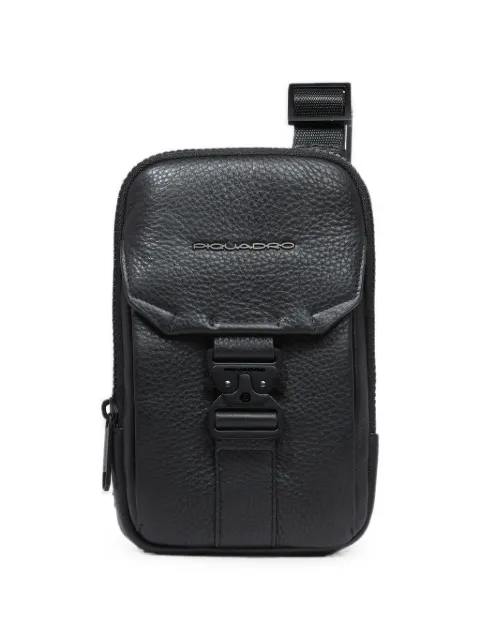 PIQUADRO grained-leather buckle-fastening travel pouch Black AC6546S135RN