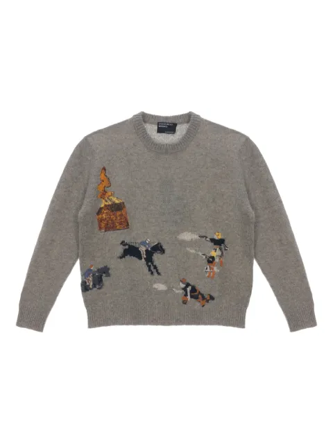 Enfants Riches Déprimés Come Live With Me graphic crew-neck sweater Grey 080258